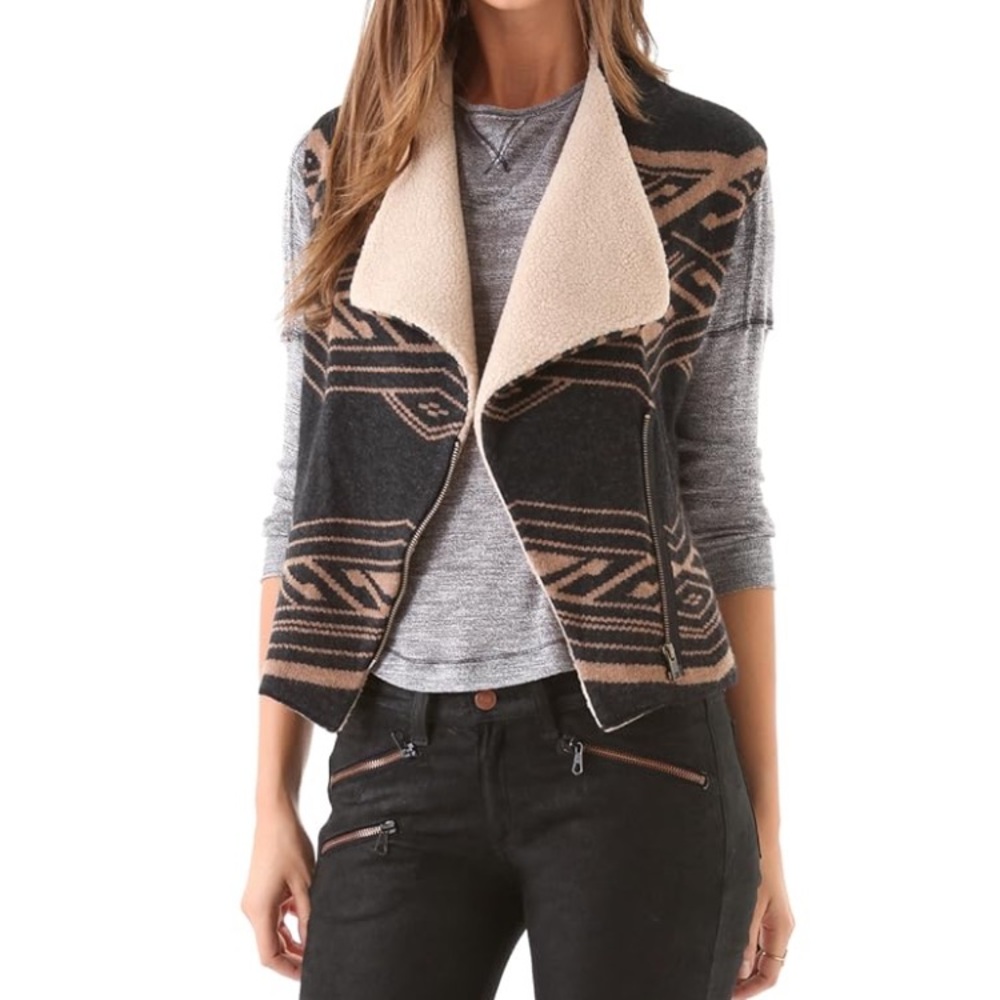 Twelfth St by Cynthia Vincent Sherpa Aztec Sweater Vest